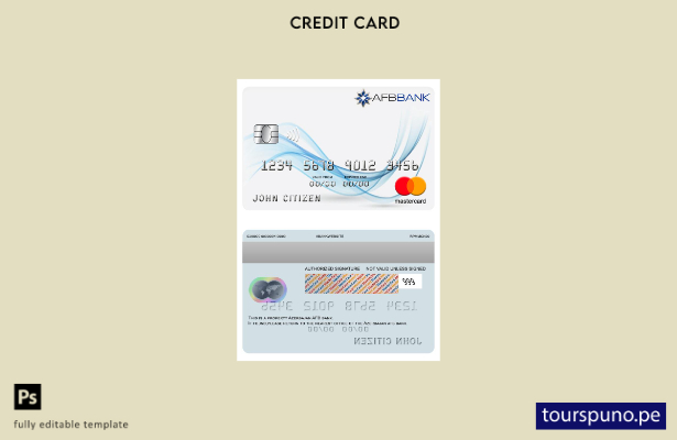 lista para imprimir la plantilla de mastercard del banco AFB de Azerbaiyán